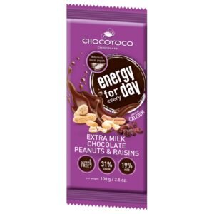 Chocoyoco Energy For Every Day Extra Milk Chocolate Peanuts & Raisins