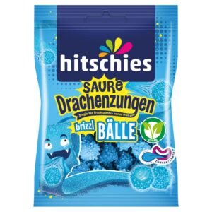 Hitschies Sour Dragon Tongues Briza Balls Blue Raspberry 100G