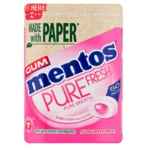 Mentos Pure Fresh Bubble Fresh Gum Paper Bottles 100G
