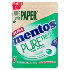 Mentos Pure Fresh Spearmint Gum Paper Bottles 100G